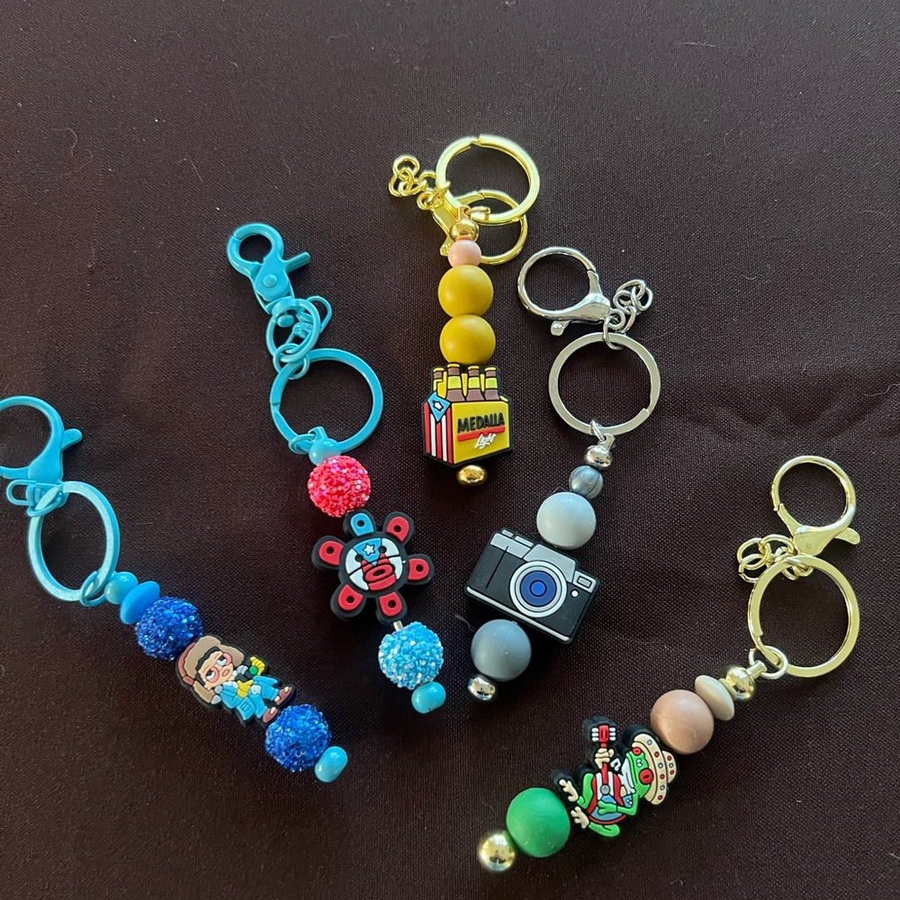 Sold***Bad Bunny Beaded Keychains Set